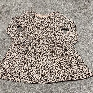 Leopard Print Long Sleeve Kids Dress